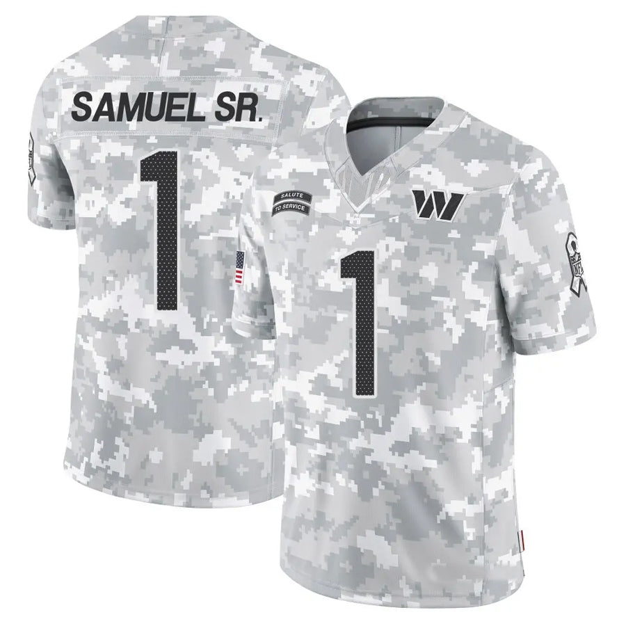 Johmsee W.Commanders #1 Deebo Samuel Sr Player Arctic Camo Salute to Service Limited Football Jerseys