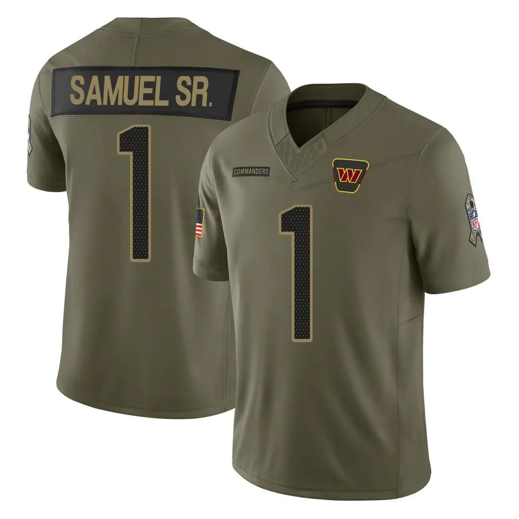 Johmsee W.Commanders #1 Deebo Samuel Sr Player Olive Salute To Service Limited Stitched Jerseys