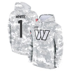 Johmsee W.Commanders #1 Rachaad White Player Arctic Camo Limited Salute to Service Pullover Hoodies Game Stitched Jerseys
