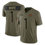 Johmsee W.Commanders #1 Rachaad White Player Olive 2025 Salute To Service Limited Home Game Stitched Jerseys