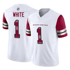 Johmsee W.Commanders #1 Rachaad White Player White Vapor F.U.S.E. Limited Home Game Stitched Jerseys