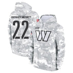 Johmsee W.Commanders #22 Jacory Croskey-Merritt Player Arctic Camo Salute to Service Hoodies Stitched Jerseys