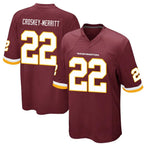 Johmsee W.Commanders #22 Jacory Croskey-Merritt Player Burgundy Game Stitched Jerseys