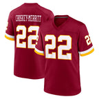 Johmsee W.Commanders #22 Jacory Croskey-Merritt Player Burgundy Game Home Stitched Jerseys