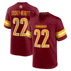 Johmsee W.Commanders #22 Jacory Croskey-Merritt Player Burgundy Home Game Stitched Jerseys