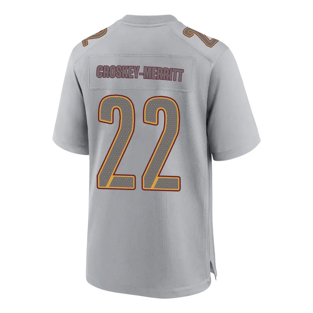 Johmsee W.Commanders #22 Jacory Croskey-Merritt Player Gray Fashion Game Stitched Jerseys