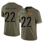 Johmsee W.Commanders #22 Jacory Croskey-Merritt Player Olive Salute To Service Stitched Jerseys