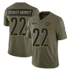 Johmsee W.Commanders #22 Jacory Croskey-Merritt Player Olive Salute To Service Limited Stitched Jerseys