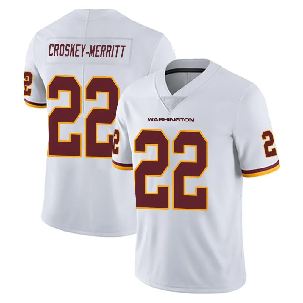 Johmsee W.Commanders #22 Jacory Croskey-Merritt Player White Limited Vapor Untouchable Home Game Stitched Jerseys