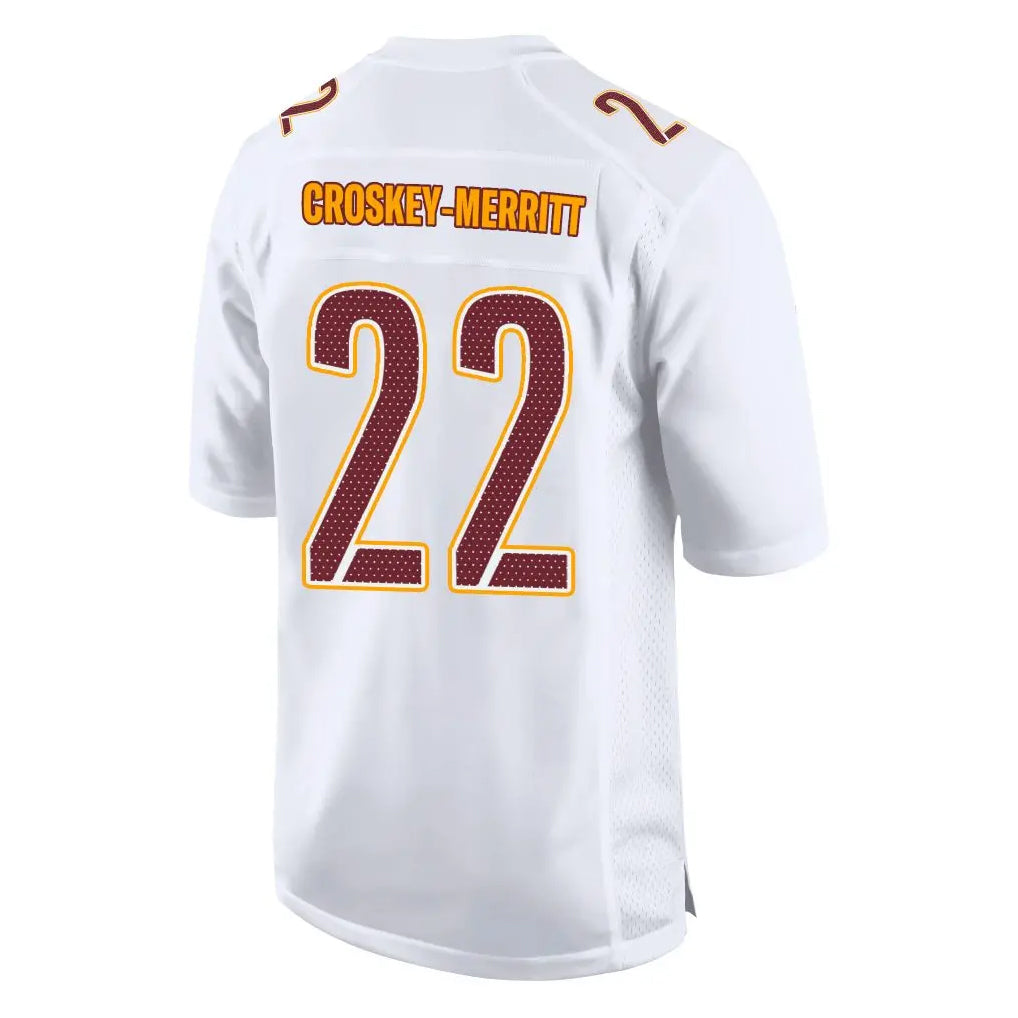 Johmsee W.Commanders #22 Jacory Croskey-Merritt Player White Tundra Fashion Game Stitched Jerseys