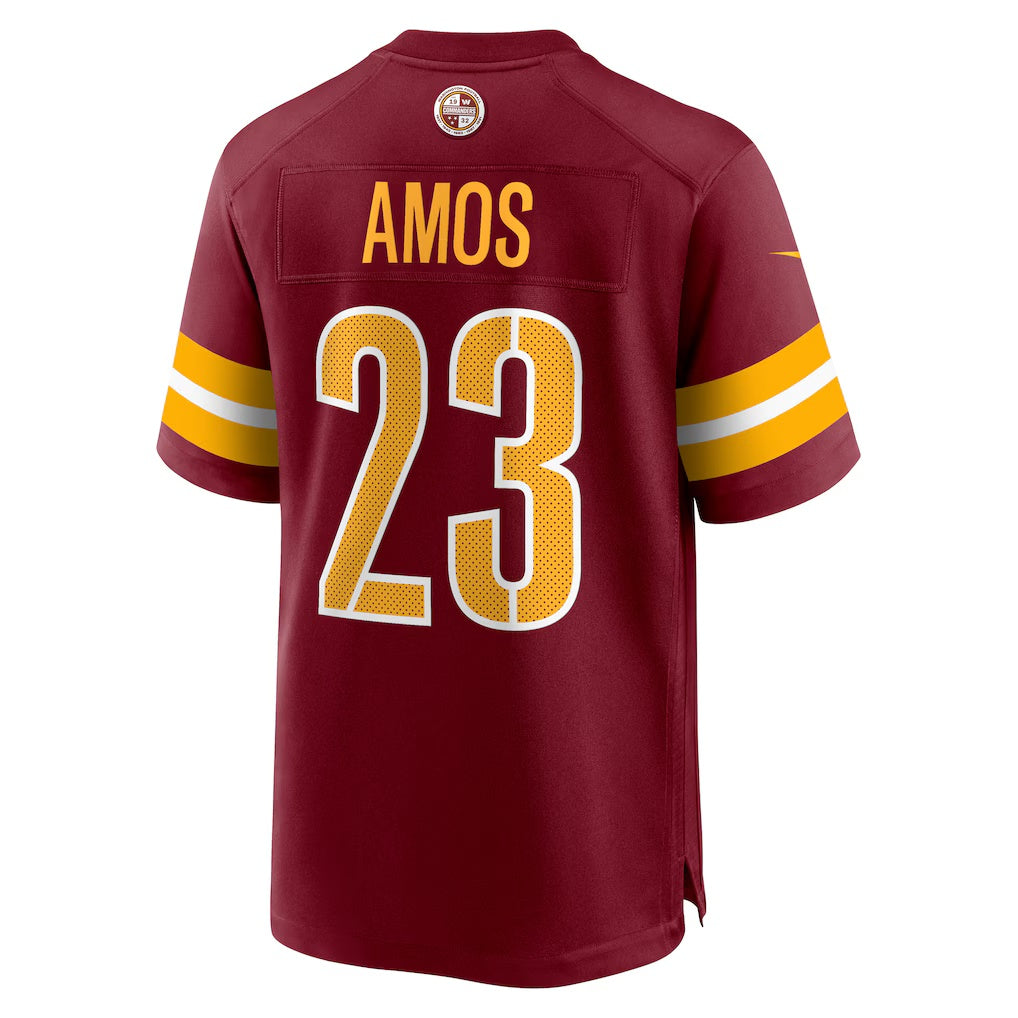W.Commanders #23 Trey Amos Burgundy Team Game Stitched American Football Jerseys