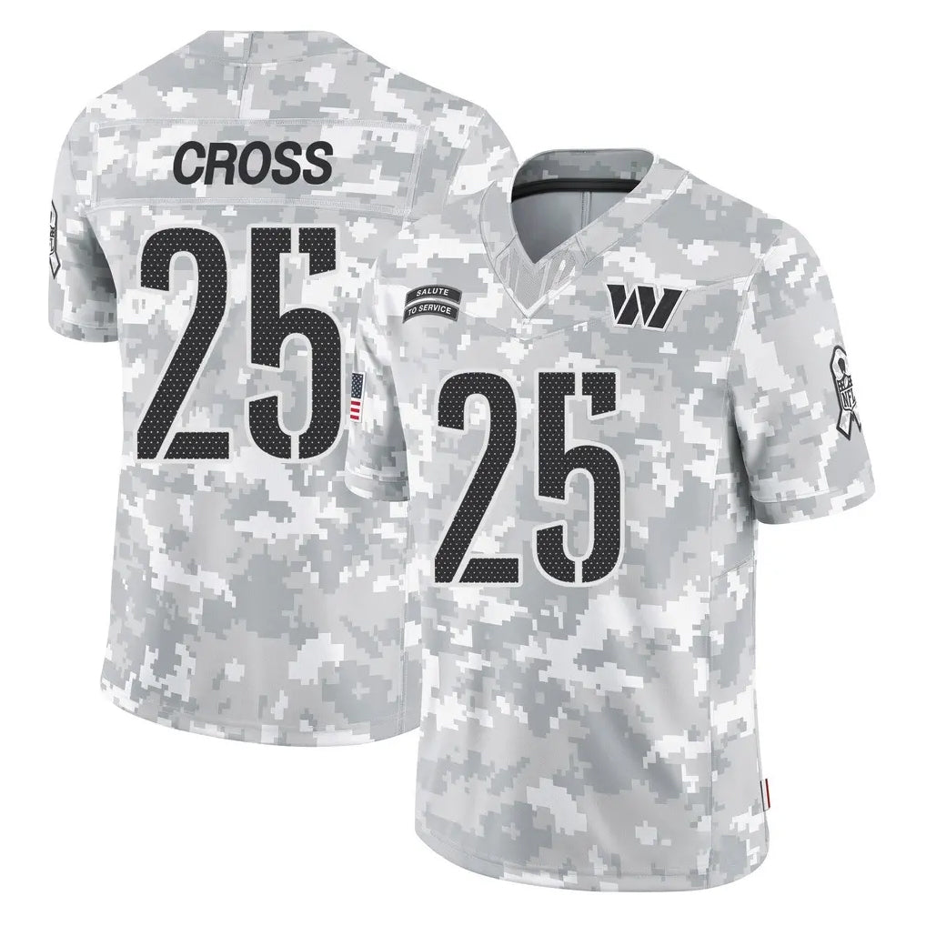 Johmsee W.Commanders #25 Nick Cross Player Arctic Camo Limited Salute To Service Home Game Stitched Jerseys