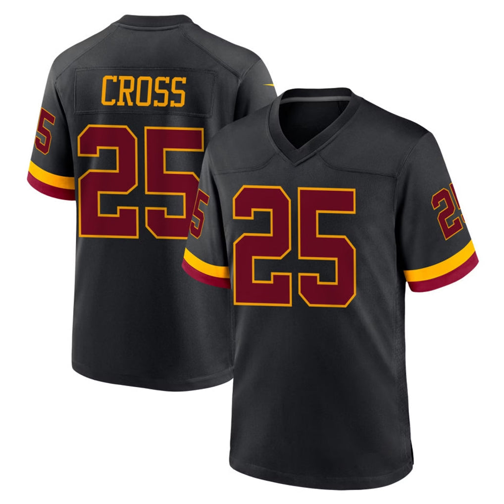 Johmsee W.Commanders #25 Nick Cross Player Black Limited Home Game Stitched Jerseys
