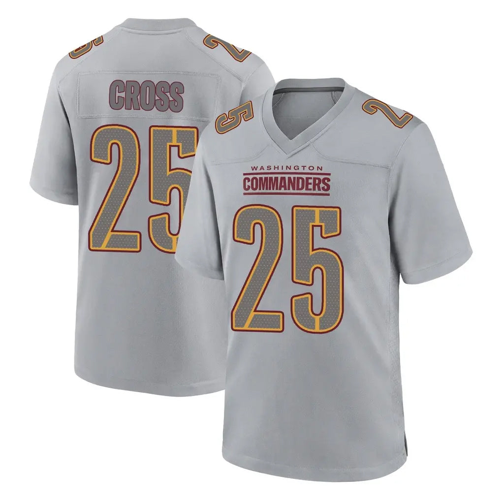 Johmsee W.Commanders #25 Nick Cross Player Gray Atmosphere Fashion Home Game Stitched Jerseys