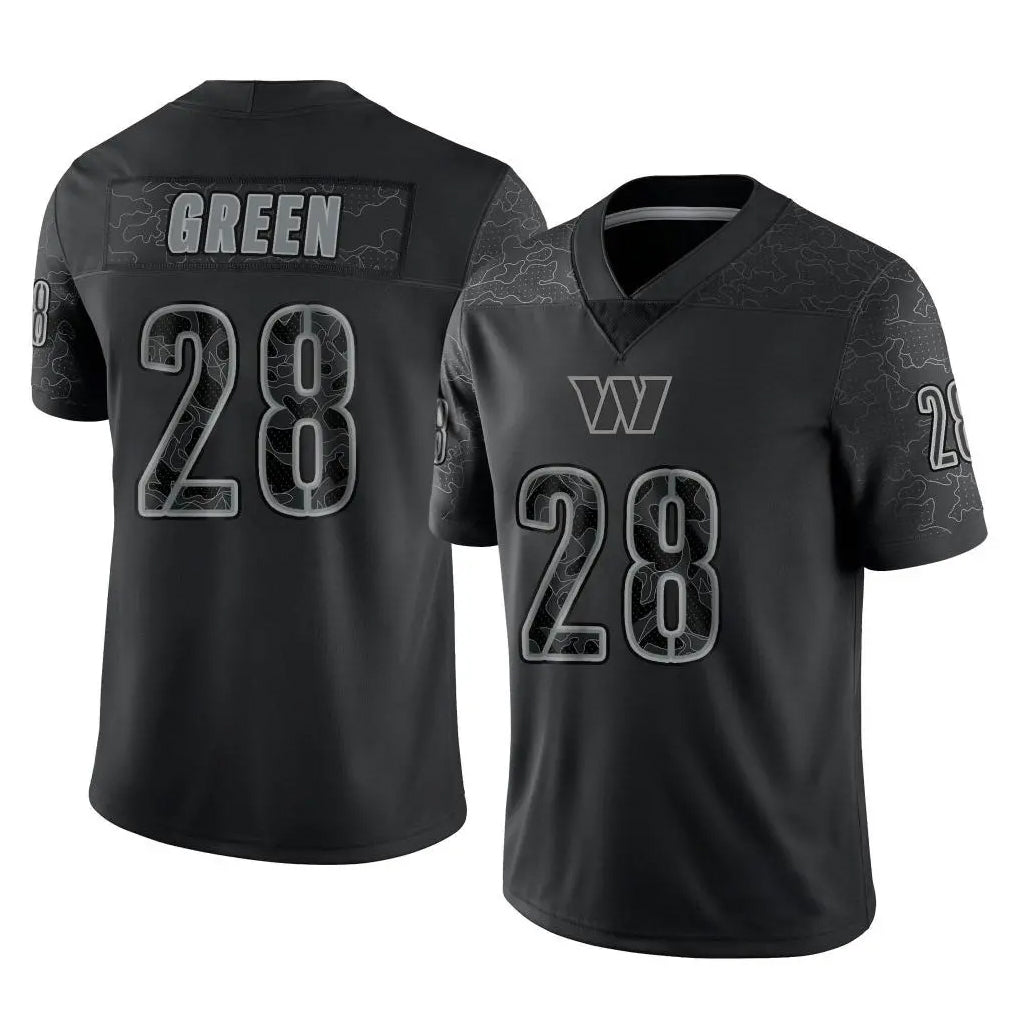 Johmsee W.Commanders #28 Darrell Green Player Black RFLCTV Limited Stitched Jerseys