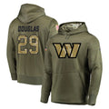 Johmsee W.Commanders #29 Rasul Douglas Player Olive Salute to Service Pullover Hoodie Limited Home Game Stitched Jerseys