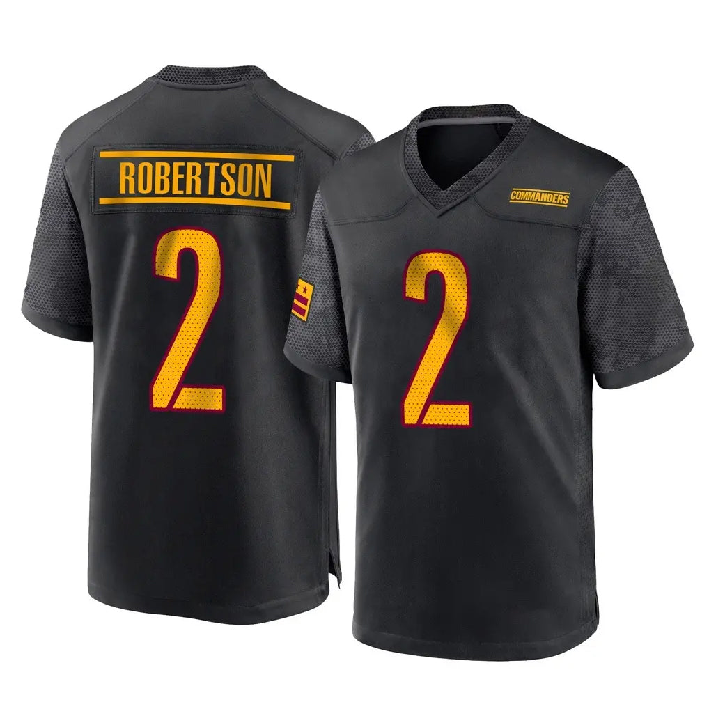 Johmsee W.Commanders #2 Amik Robertson Player Black Home Game Stitched Jerseys