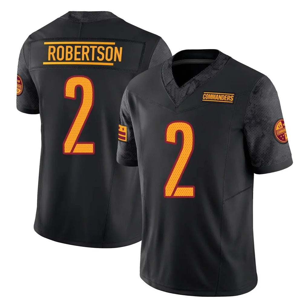 Johmsee W.Commanders #2 Amik Robertson Player Black Limited Vapor F.U.S.E. Home Game Stitched Jerseys