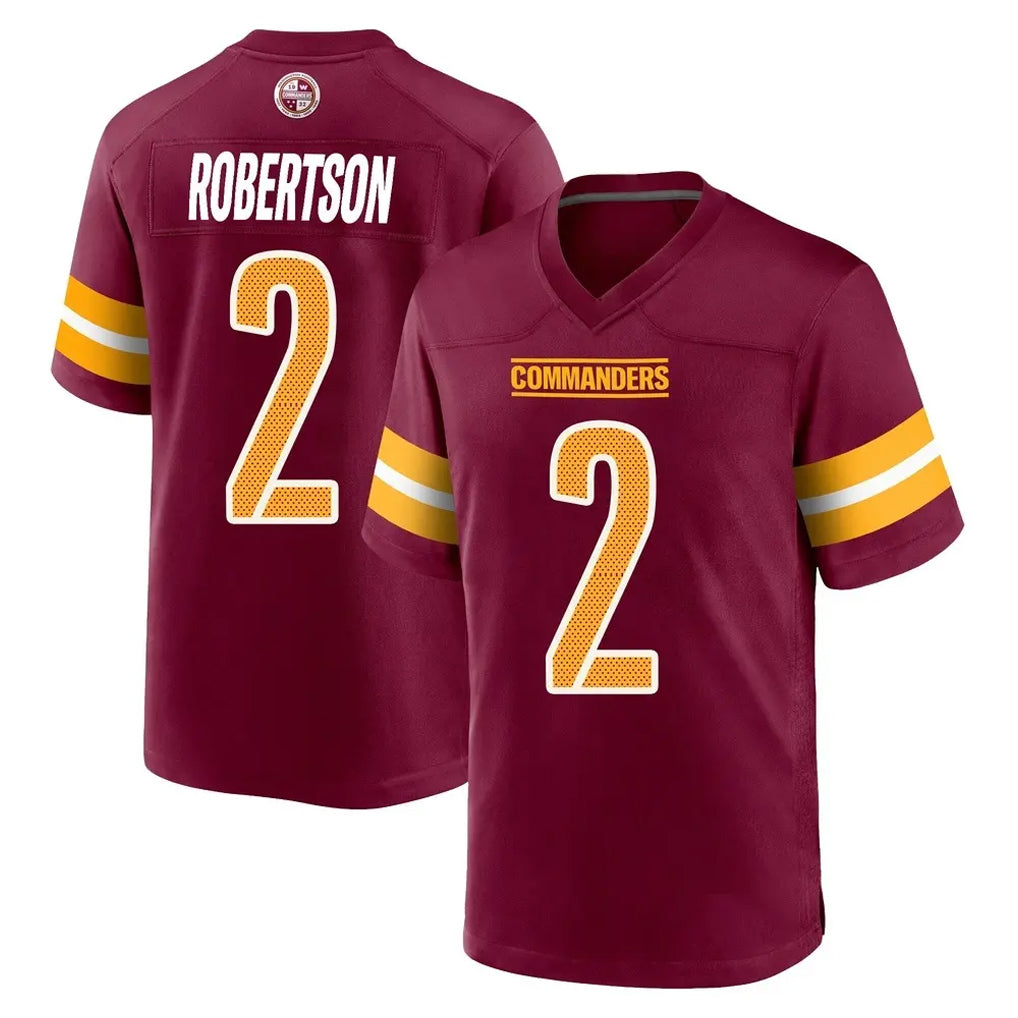Johmsee W.Commanders #2 Amik Robertson Player Burgundy Home Game Stitched Jerseys