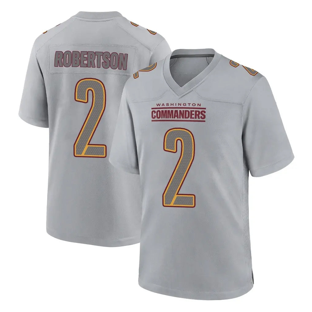 Johmsee W.Commanders #2 Amik Robertson Player Gray Atmosphere Fashion Home Game Stitched Jerseys