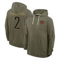 Johmsee W.Commanders #2 Amik Robertson Player Olive Salute to Service Pullover Hoodies Limited Home Stitched Jerseys