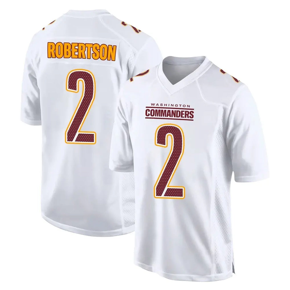 Johmsee W.Commanders #2 Amik Robertson Player White Tundra Fashion Home Game Stitched Jerseys