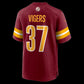 W.Commanders #37 Car'lin Vigers Burgundy Team Game Stitched American Football Jerseys