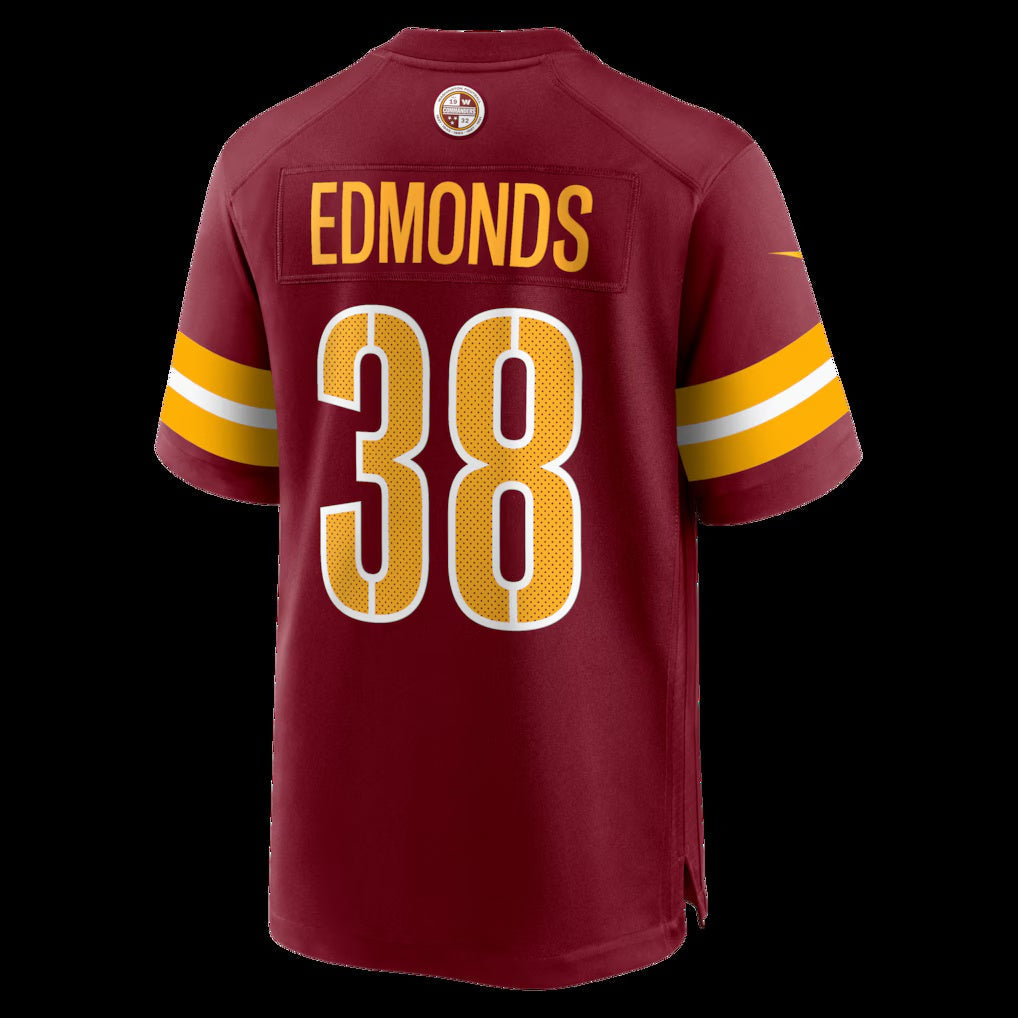 W.Commanders #38 Chase Edmonds Burgundy Team Game Stitched American Football Jerseys