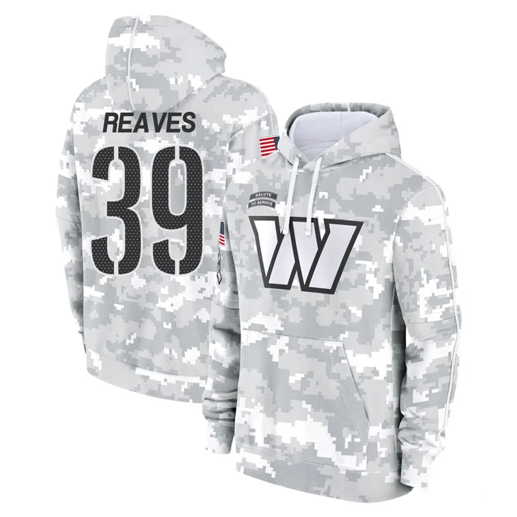 Johmsee W.Commanders #39 Jeremy Reaves Player Arctic Camo Limited Salute to Service Pullover Hoodies Game Stitched Jerseys