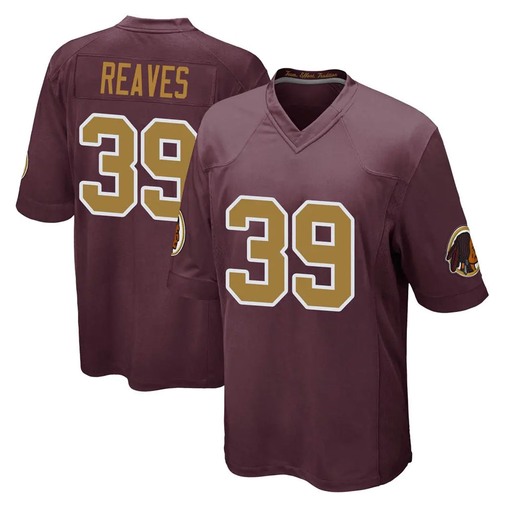 Johmsee W.Commanders #39 Jeremy Reaves Player Burgundy Alternate Home Game Stitched Jerseys
