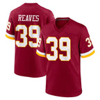 Johmsee W.Commanders #39 Jeremy Reaves Player Burgundy Game Home Stitched Jerseys