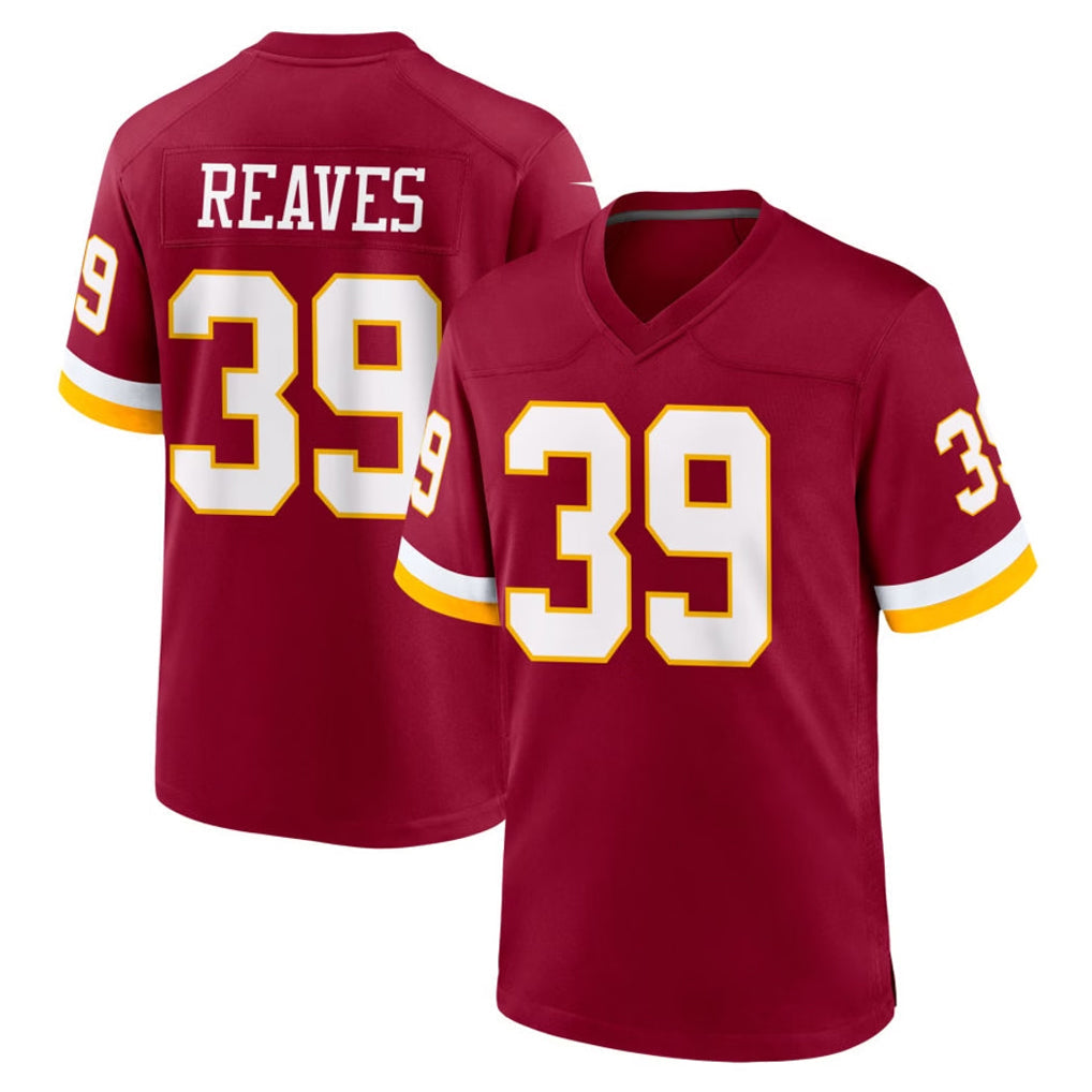 Johmsee W.Commanders #39 Jeremy Reaves Player Burgundy Game Home Stitched Jerseys