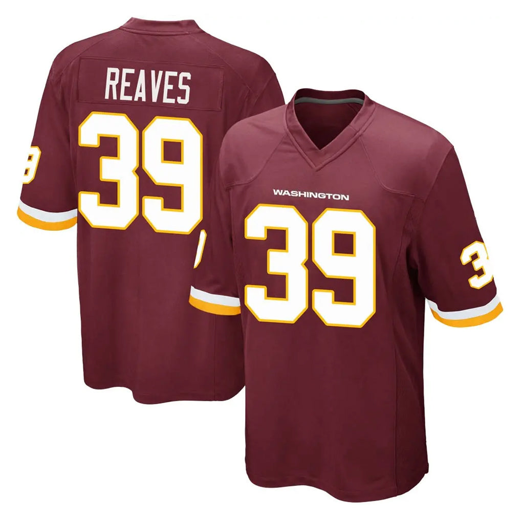 Johmsee W.Commanders #39 Jeremy Reaves Player Burgundy Team Color Home Game Stitched Jerseys