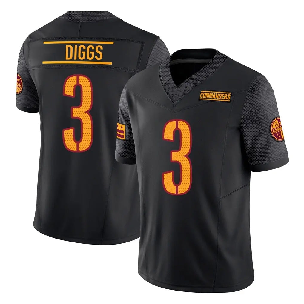 Johmsee W.Commanders #3 Stefon Diggs Player Black Limited Vapor F.U.S.E. Home Game Stitched Jerseys