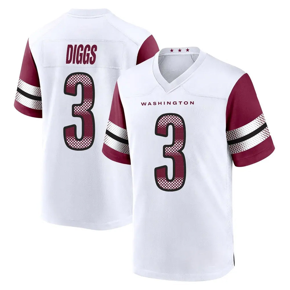 Johmsee W.Commanders #3 Stefon Diggs Player White Game Home Stitched Jerseys