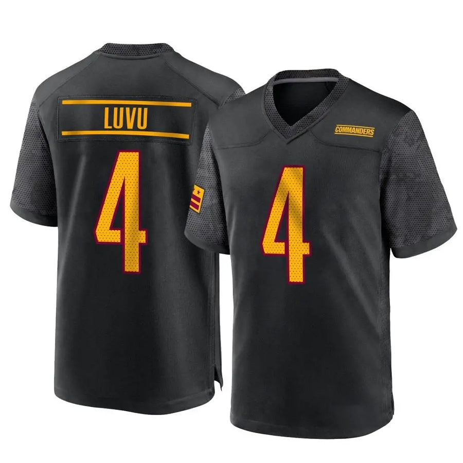 Johmsee W.Commanders #4 Frankie Luvu Player Black Home Game Stitched Jerseys
