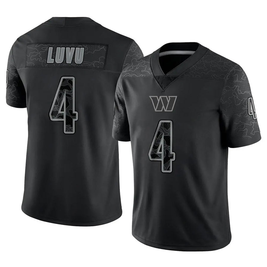 Johmsee W.Commanders #4 Frankie Luvu Player Black RFLCTV Limited Stitched Jerseys
