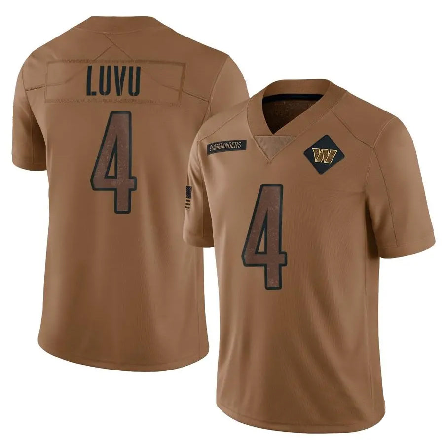 Johmsee W.Commanders #4 Frankie Luvu Player Brown Salute To Service Limited Stitched Jerseys