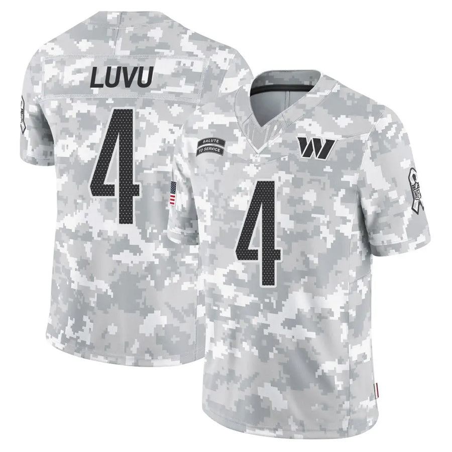 Johmsee W.Commanders #4 Frankie Luvu Player Limited Arctic Camo Salute to Service Stitched Jerseys