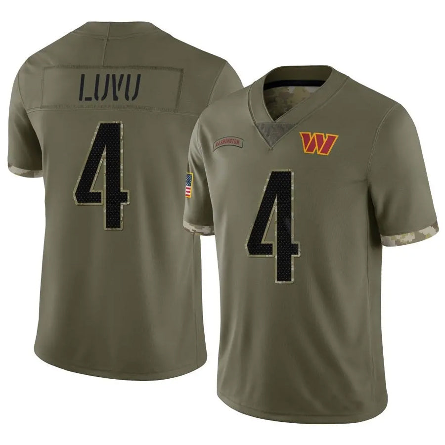 Johmsee W.Commanders #4 Frankie Luvu Player White Game Football Jersey