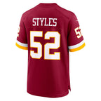 Johmsee W.Commanders #52 Sonny Styles Burgundy 2026 Draft First Round Pick No. 7 Team Game Stitched Jerseys