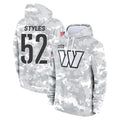 Johmsee W.Commanders #52 Sonny Styles Player Arctic Camo Limited Salute to Service Pullover Hoodies Game Stitched Jerseys