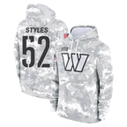 Johmsee W.Commanders #52 Sonny Styles Player Arctic Camo Limited Salute to Service Pullover Hoodies Game Stitched Jerseys