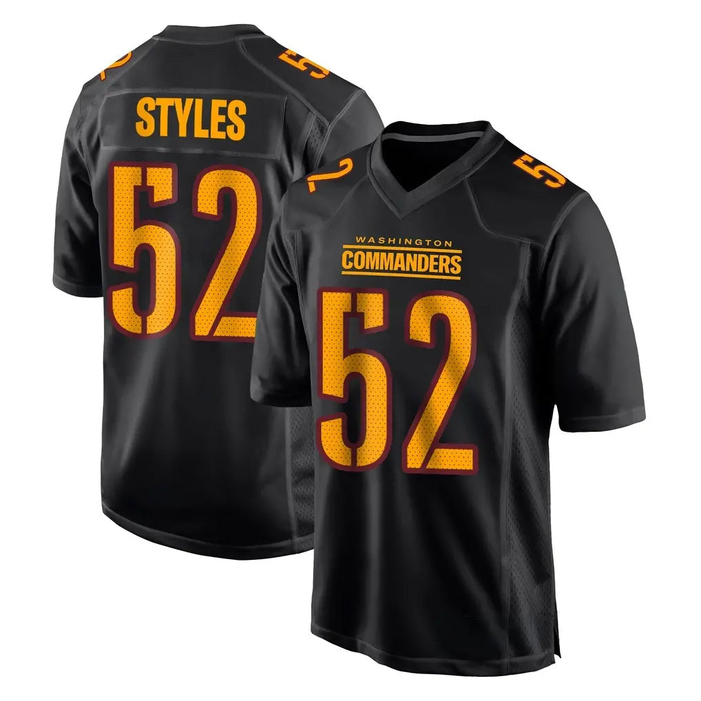 Johmsee W.Commanders #52 Sonny Styles Player Black Carbon Fashion Home Game Stitched Jerseys