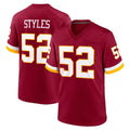 Johmsee W.Commanders #52 Sonny Styles Player Burgundy Game Home Stitched Jerseys