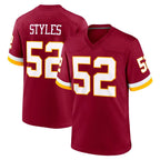 Johmsee W.Commanders #52 Sonny Styles Player Burgundy Game Home Stitched Jerseys