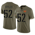 Johmsee W.Commanders #52 Sonny Styles Player Olive Salute To Service Limited Home Game Stitched Jerseys