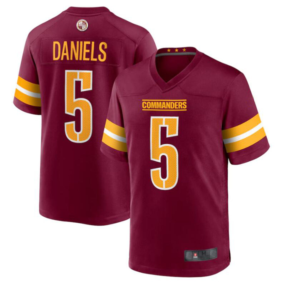 Johmsee W.Commanders #5 Jayden Daniels Burgundy 2024 Draft First Round Pick Player Game Stitched Jerseys