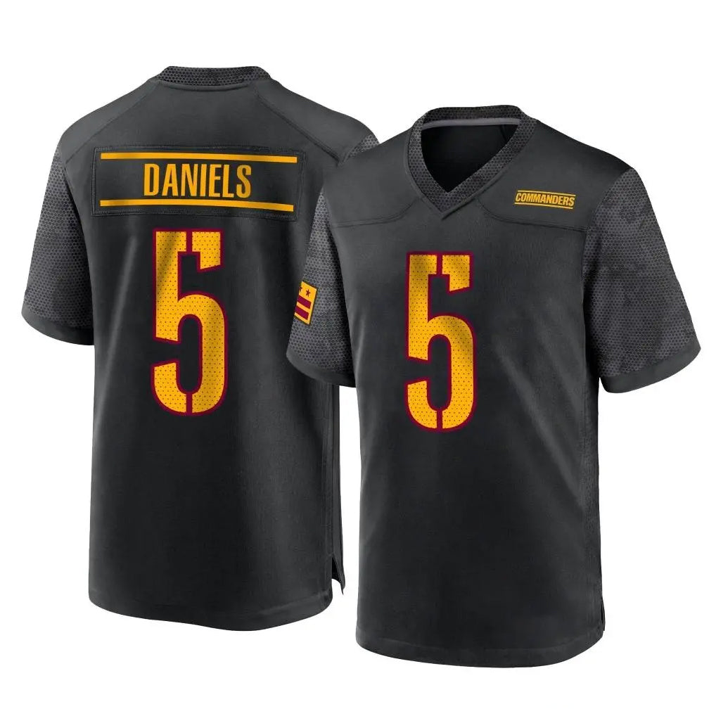 Johmsee W.Commanders #5 Jayden Daniels Player Black Home Game Stitched Jerseys