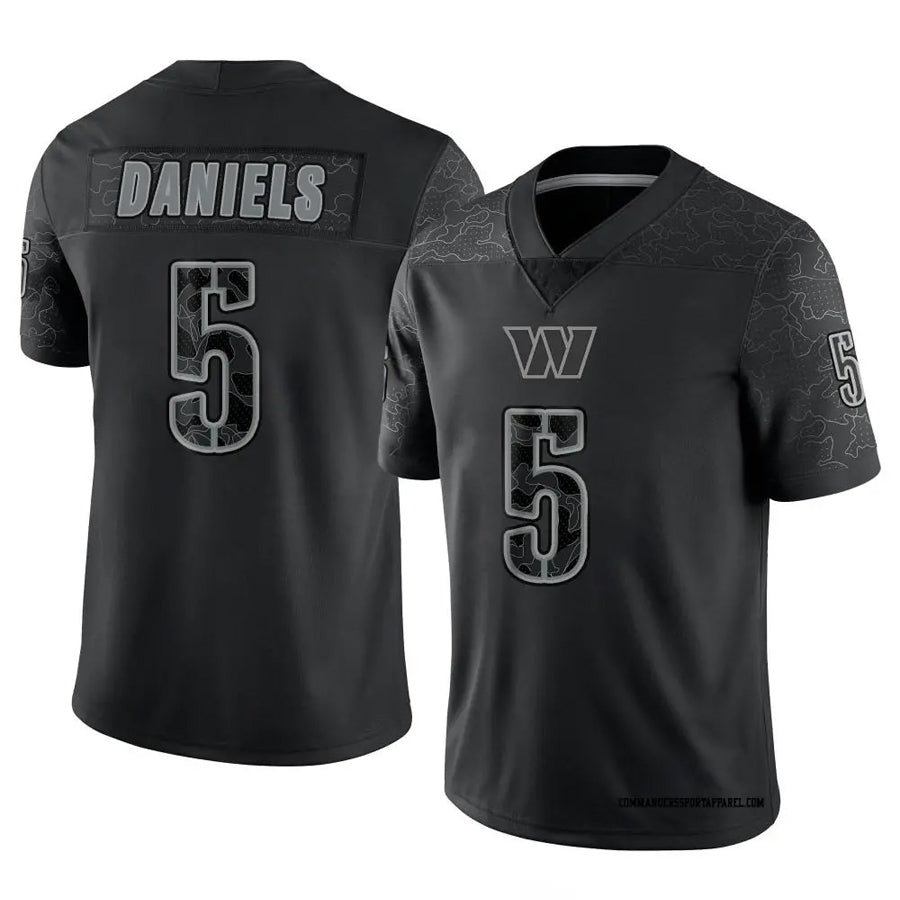 Johmsee W.Commanders #5 Jayden Daniels Player Black RFLCTV Limited Stitched Jerseys